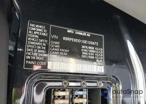 2016 Mercedes-Benz Sprinter High Roof из США, поврежденный, VIN 8BRPE8DD1GE120672